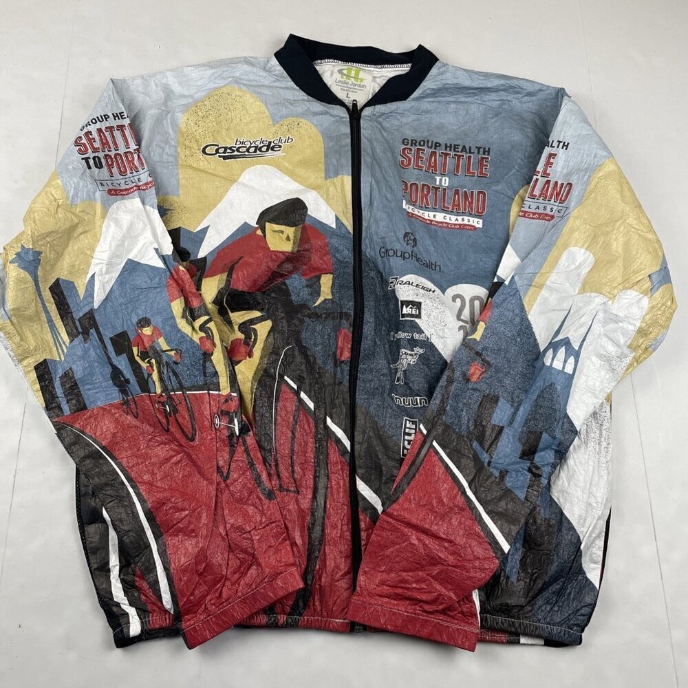 Leslie Jordan Tyvek Cycling Jacket Men’s L Sponsored Seattle To Portland 2013